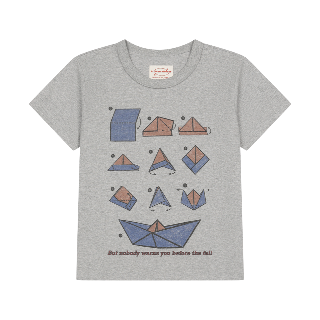 S03TS01GR Problemallways Crumpled Voyage T-Shirt Gray