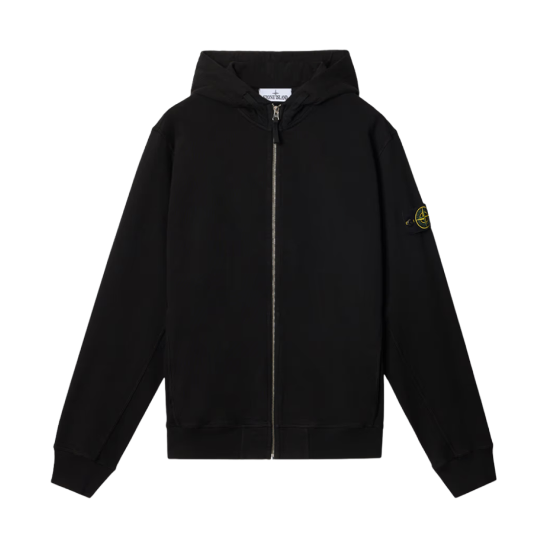 K1S1561000-21S0060-V0029 Stone Island 6100021 Malfile Fleece Old Effect Full Zip Hooded Sweatshirt Black - 25SS