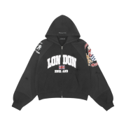 Project G/R Reconstructed Folded Zip Hoodie Black