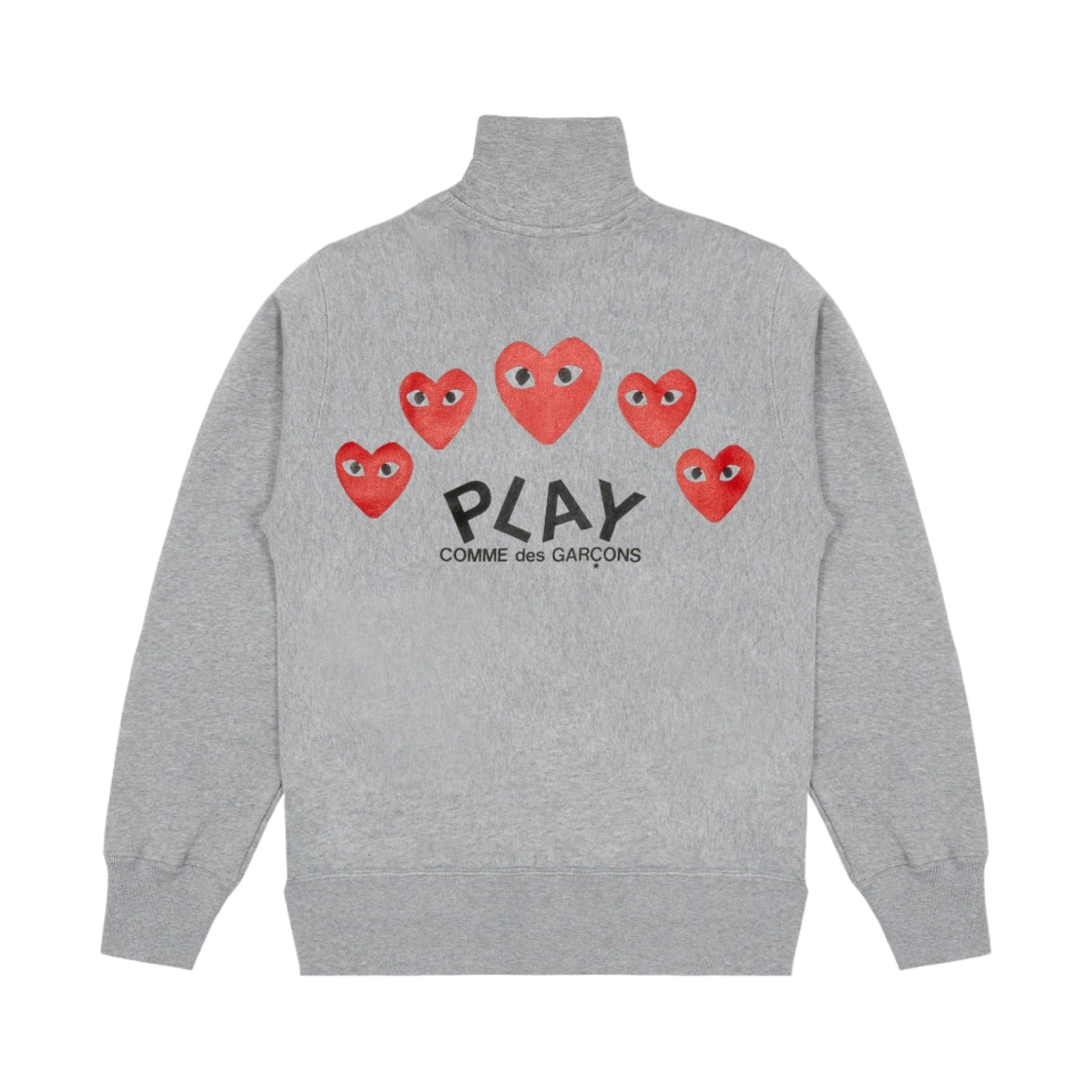 플레이 꼼데가르송 5 하트 집업 스웨트셔츠 그레이(Play Comme Des Garcons 5 Hearts Zip-Up Sweatshirt Grey)