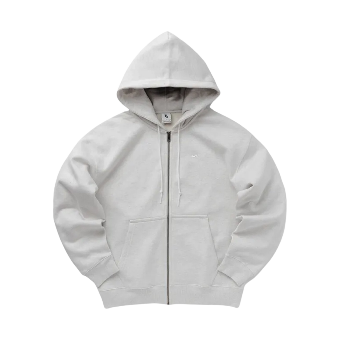 나이키 NRG 솔로 스우시 풀 집업 후드 버치 헤더 - 아시아(Nike NRG Solo Swoosh Full Zip Hoodie Birch Heather - Asia)