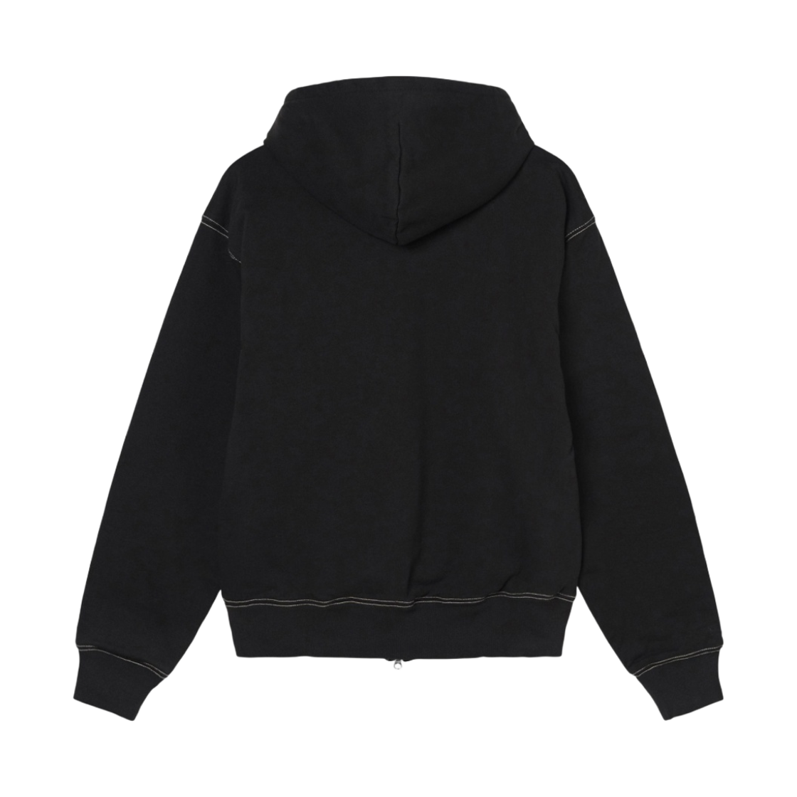 스투시 더블 페이스 라벨 후드 집업 블랙(Stussy Double Face Label Zip Hoodie Black) - 2