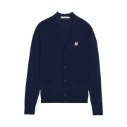 Maison Kitsune Fox Head Patch Classic Cardigan Navy Melange
