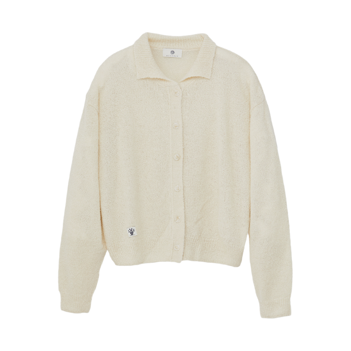 24FWKN02IV Woodman Boucle Collar Cardigan Ivory