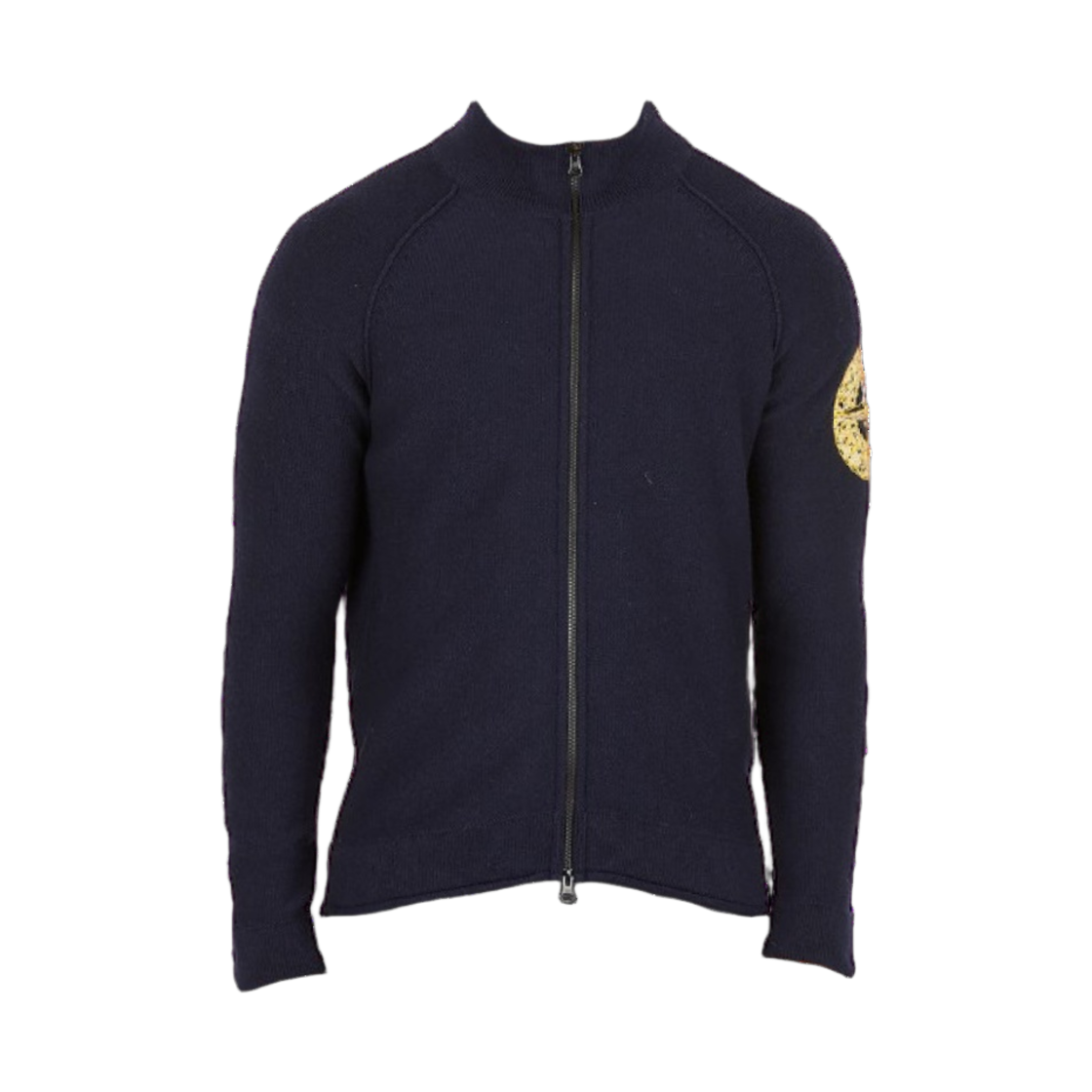 스톤 아일랜드 551A4 램스울 자수 풀 집업 가디건 네이비 블루 - 22FW(Stone Island 551A4 Lambswool Embroidered Full Zip Cardigan Navy Blue - 22FW) - 1