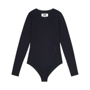 (W) MM6 Maison Margiela Long Sleeve Bodysuit Black