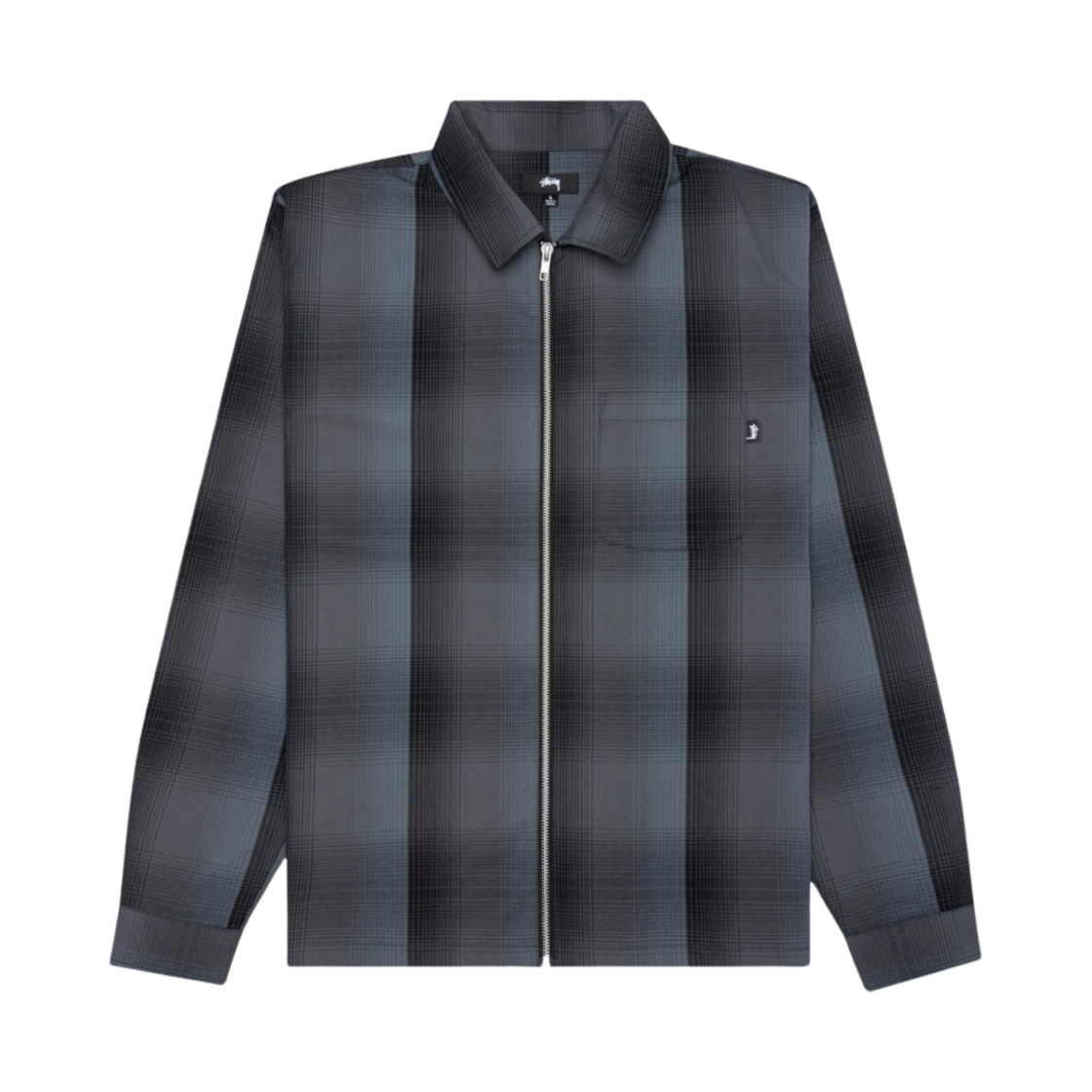 스투시 쉐도우 플레이드 집 셔츠 차콜(Stussy Shadow Plaid Zip Shirt Charcoal) - 1
