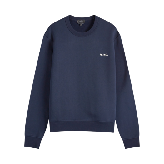 A.P.C. Boxy Petit VPC Sweatshirt Dark Navy Blue Ecru