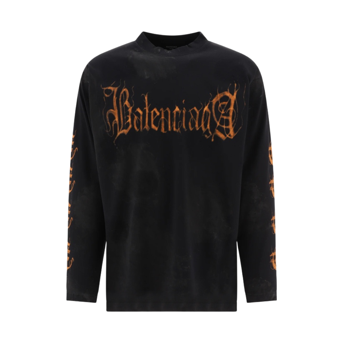 발렌시아가 헤비 메탈 롱슬리브 티셔츠 오버사이즈 핏 블랙 페이디드(Balenciaga Heavy Metal Long Sleeve T-Shirt Oversized Fit Black Faded) - 1