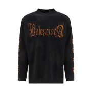 Balenciaga Heavy Metal Long Sleeve T-Shirt Oversized Fit Black Faded