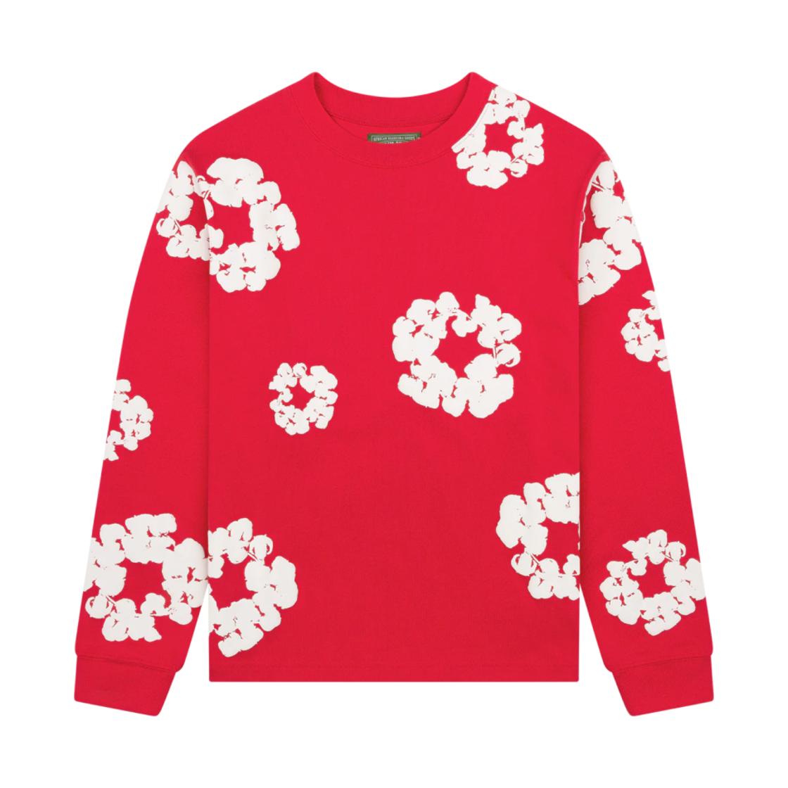 데님 티어스 롱슬리브 코튼 리쓰 티셔츠 레드(Denim Tears Long Sleeve Cotton Wreath T-Shirt Red)