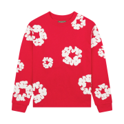Denim Tears Long Sleeve Cotton Wreath T-Shirt Red