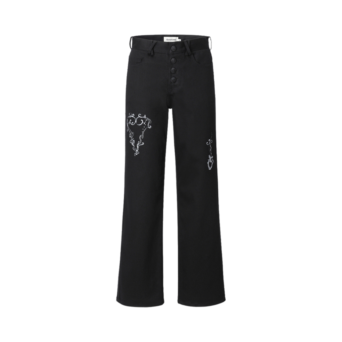 (W) 쓰리타임즈 드로잉 팬츠 블랙((W) Threetimes Drawing Pants Black)