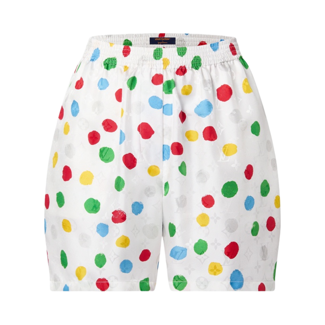(W) 루이비통 x 야요이 쿠사마 페인티드 닷 파자마 쇼츠 화이트((W) Louis Vuitton x YK Painted Dots Pajama Shorts White) - 1