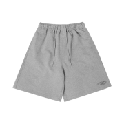 BORN TO WIN Chrome B Logo Half Pants Long Ver Melange Grey