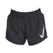 (W) Nike One Dri-Fit Mid Rise 3 Inch Brief Lined Short Black White - Asia