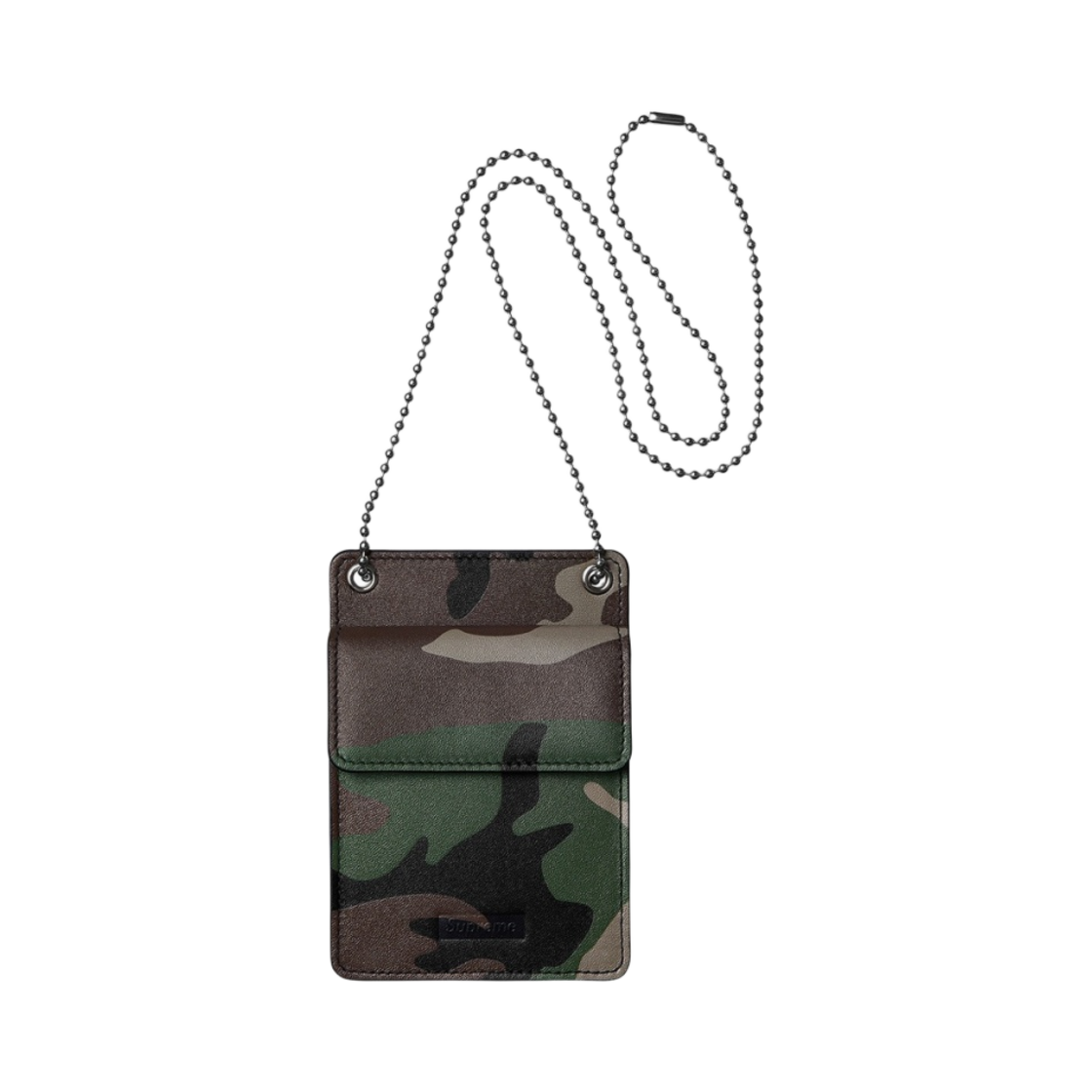 - Supreme Leather ID Holder Wallet Woodland Camo - 18FW