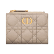 Dior Caro Dahlia Wallet Sand Colored Supple Cannage Calfskin