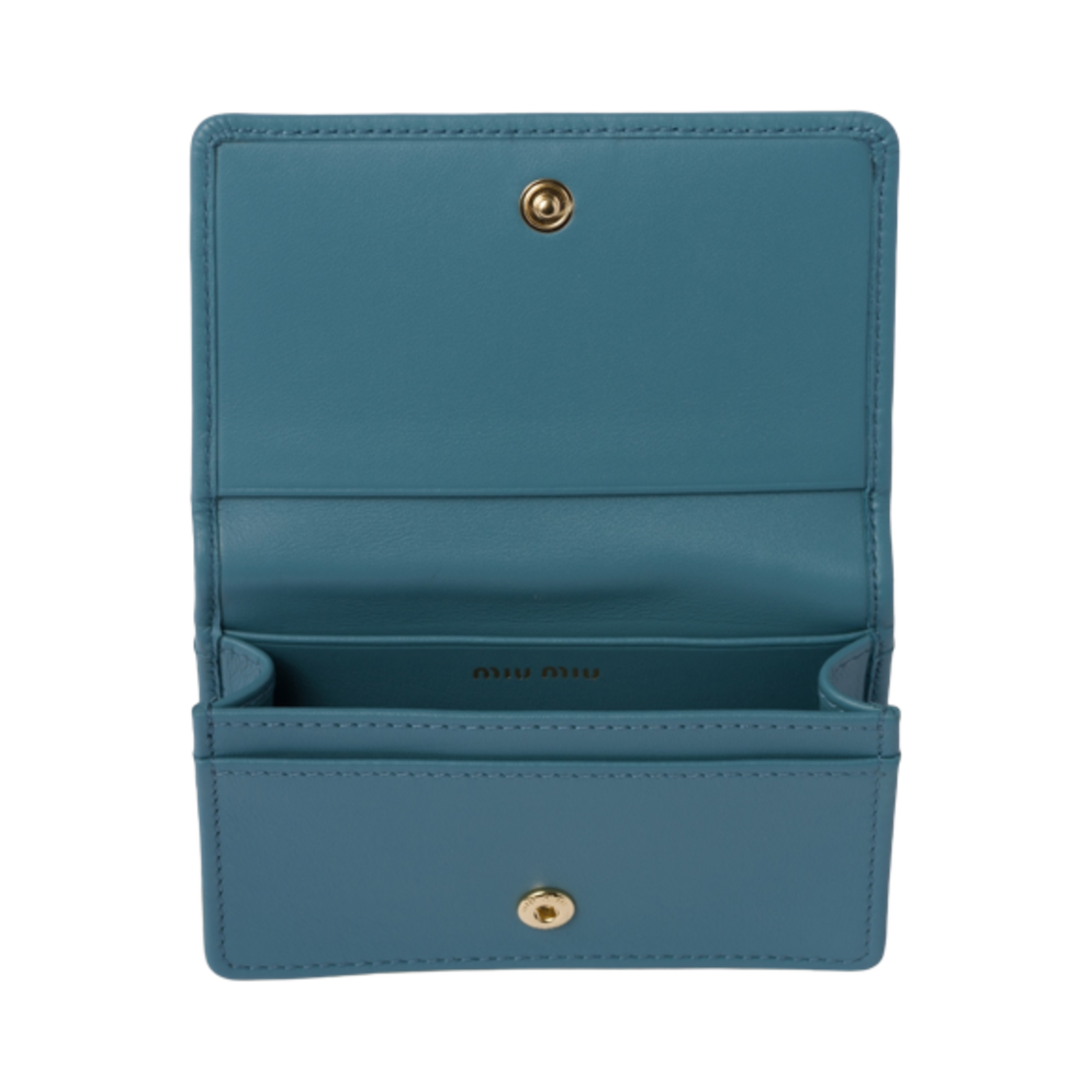 미우 미우 레더 카드 반지갑 마리나 블루(Miu Miu Leather Card Holder Marina Blue) - 2