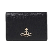 Vivienne Westwood Re-Vegan Grain Card Holder Black Light Gold