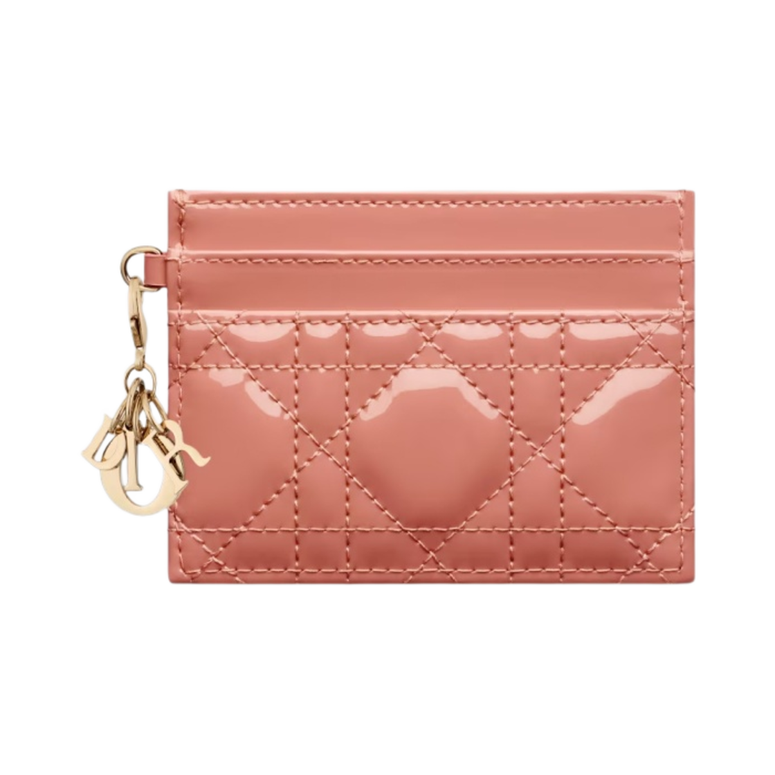 디올 레이디 5 슬롯 카드 홀더 페이턴트 까나쥬 카프스킨 이터리얼 핑크(Dior Lady Five Slot Card Holder Patent Cannage Calfskin Ethereal Pink) - 1