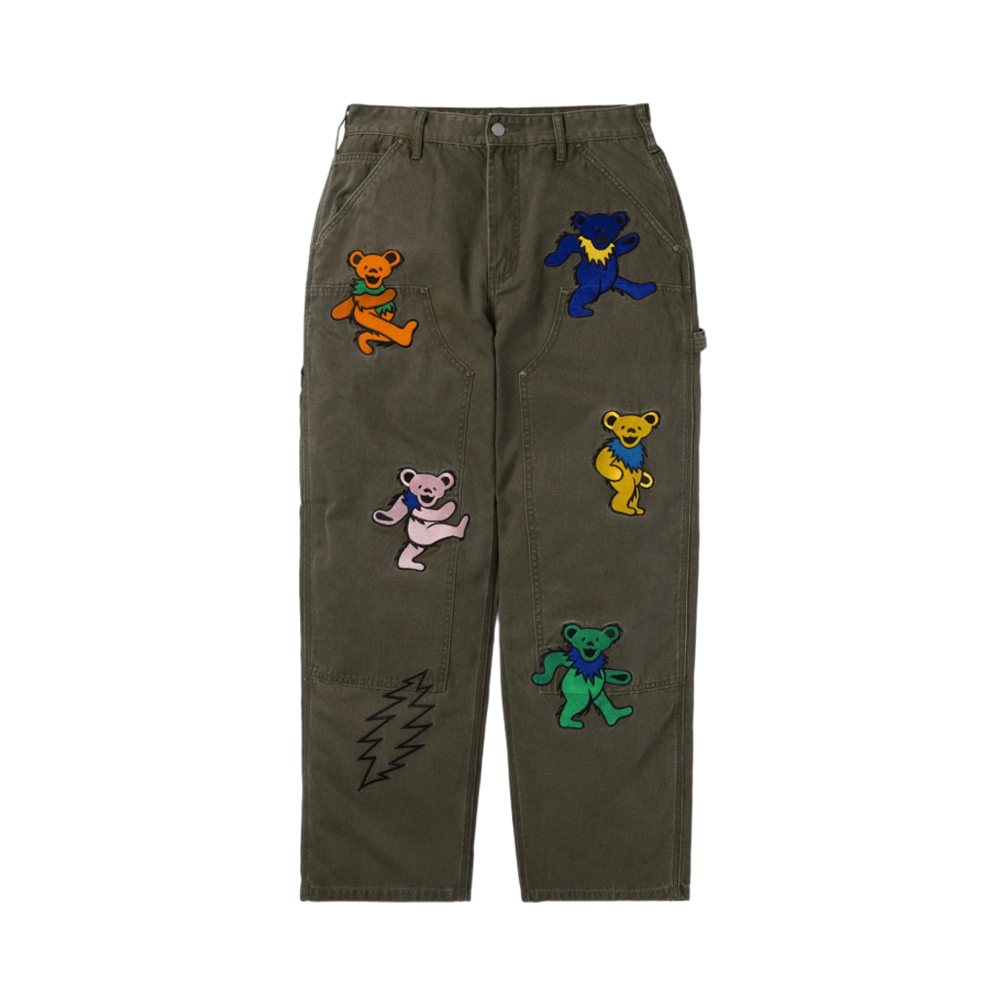 GD243WPA5P01MUD Thisisneverthat x Grateful Dead Lightening Double Knee Pant Mud