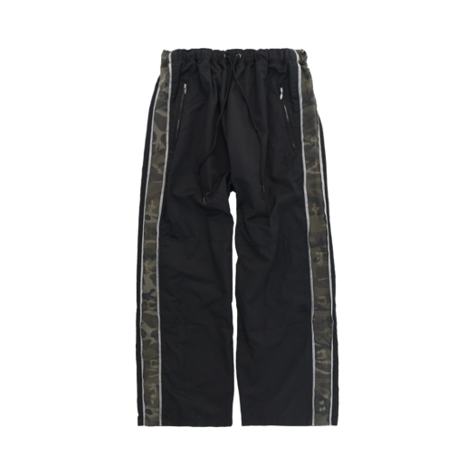 PG5OTP7013B0 Polyteru 1011 Nylon Track Pants Side Camou 1.2v (25SS ver.) Black