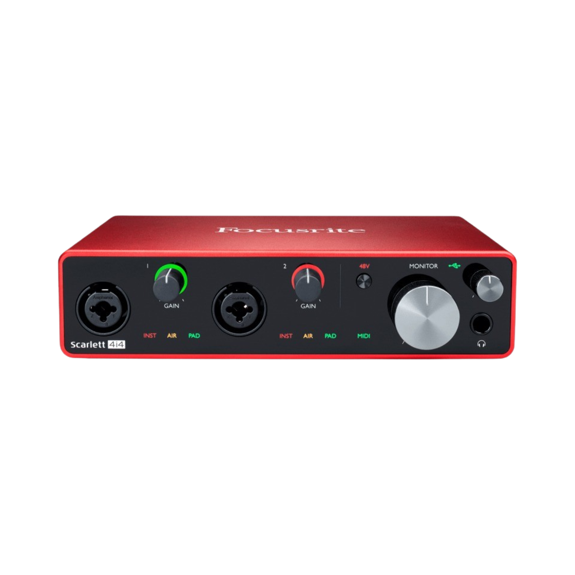 포커스라이트 스칼렛 4i4 3세대 오디오 인터페이스 USB C 타입 레드 (국내 정식 발매 제품)(Focusrite Scarlett 4i4 3rd Gen Audio interface USB C Type Red (Korean Ver.))
