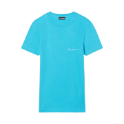 (W) Jacquemus Le T-Shirt Brode Embroidered Logo T-Shirt Turquoise