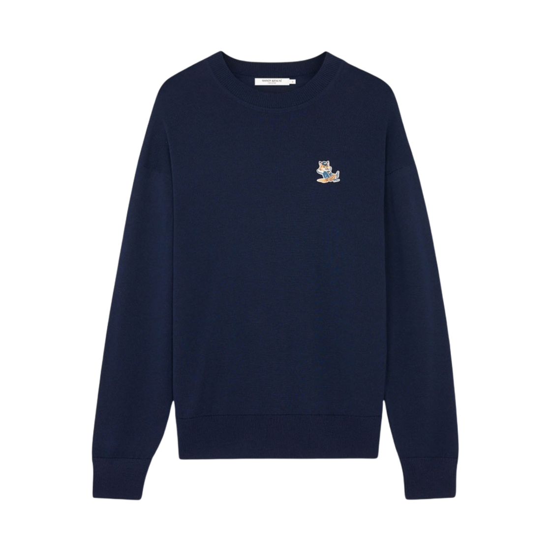 메종 키츠네 드레스드 폭스 패치 릴렉스드 점퍼 네이비(Maison Kitsune Dressed Fox Patch Relaxed Jumper Navy)