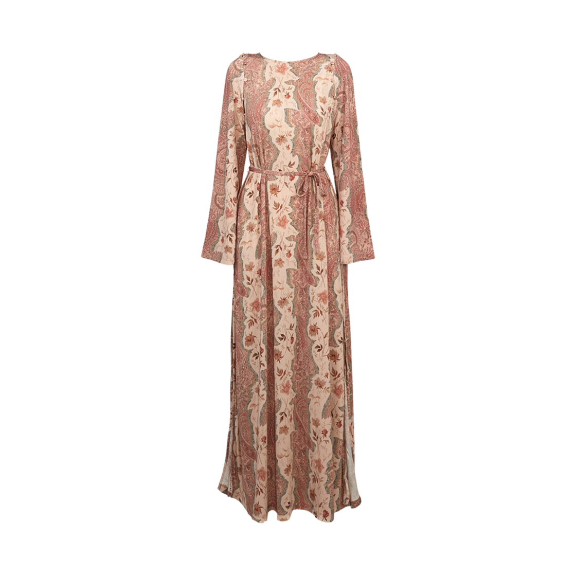 WD503Z (W) All Saints Susannah Cascade Paisley Maxi Dress Clay pink
