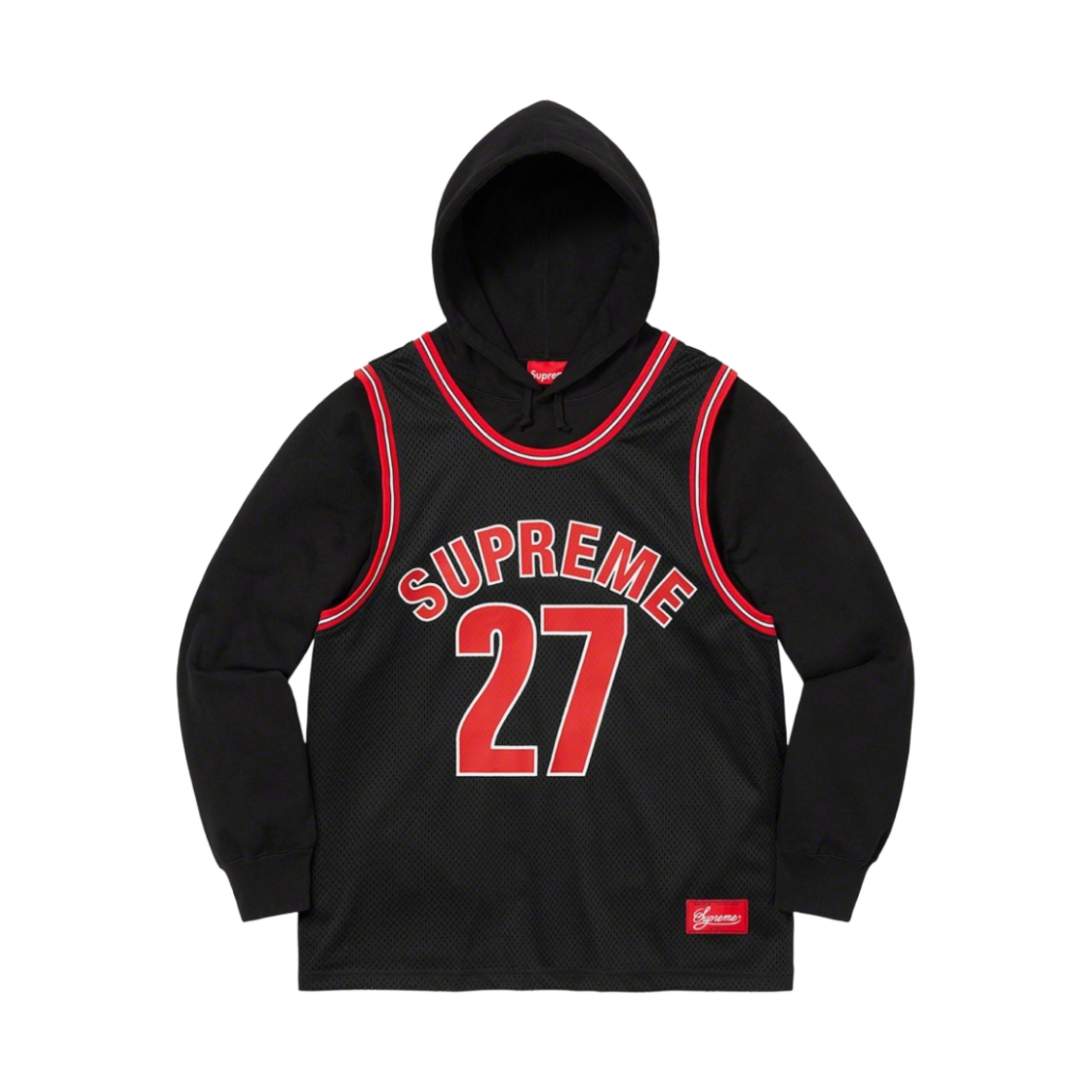 슈프림 베스킷볼 저지 후드 스웨트셔츠 블랙 - 21SS(Supreme Basketball Jersey Hooded Sweatshirt Black - 21SS) - 1