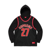 Supreme Basketball Jersey Hooded Sweatshirt Black - 21SS