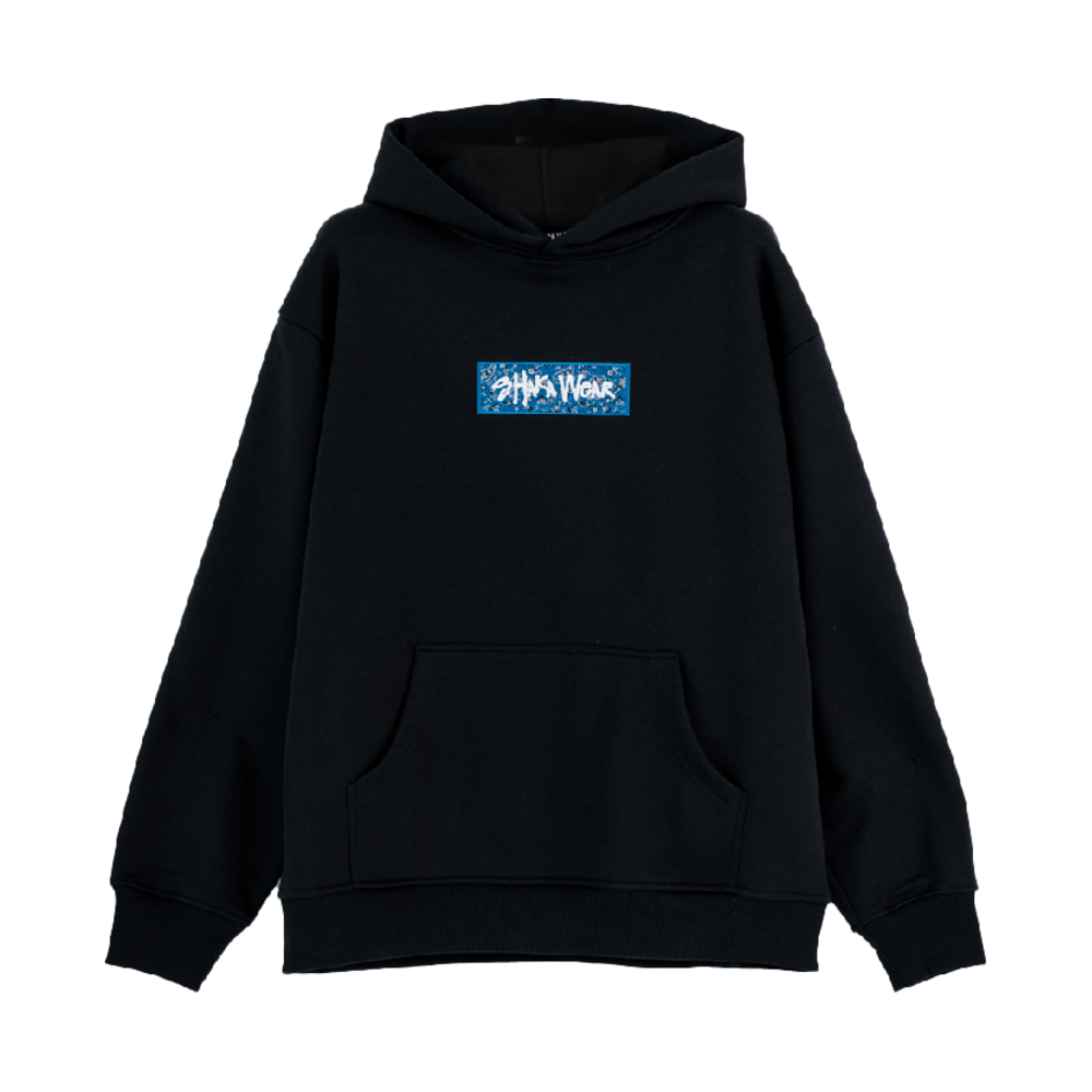 샤카웨어 페이즐리 에센셜 후디 블랙 블루(Shaka Wear Paisley Essential Hoodie Black Blue)