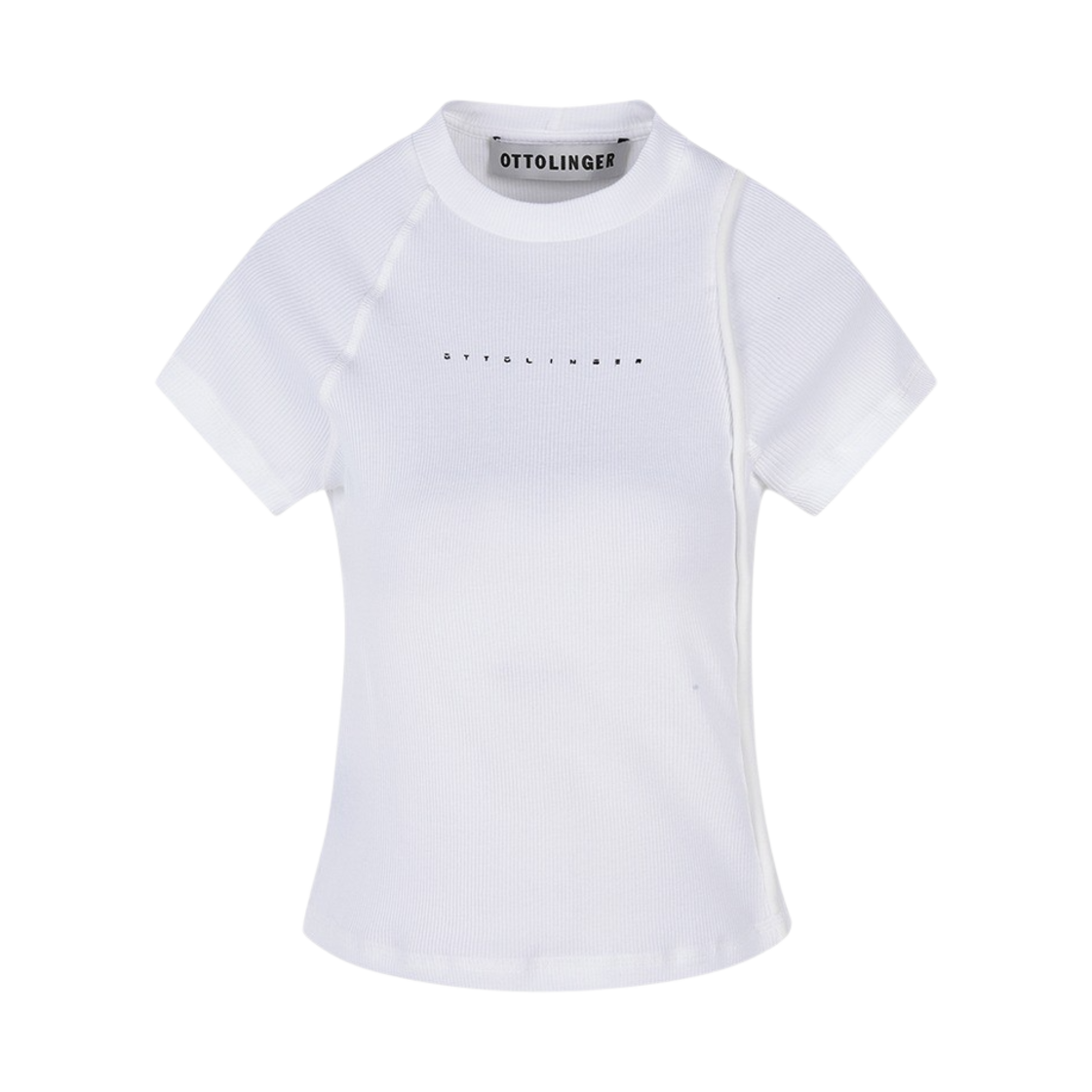 오토링거 우먼 디컨스트럭티드 립 티셔츠 화이트(Ottolinger Women Deconstructed Rib T-Shirt White)