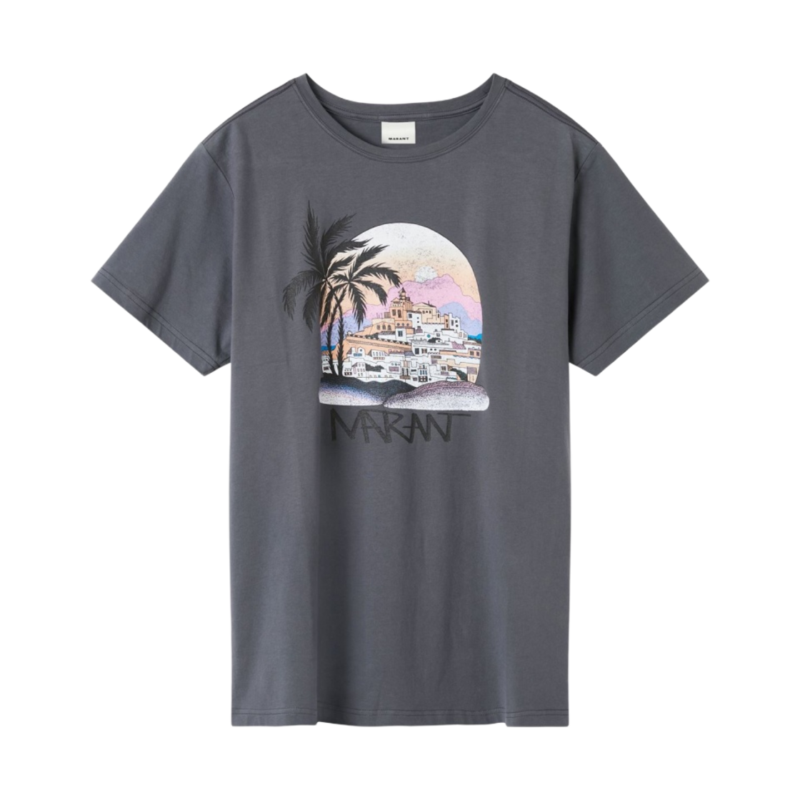 TS0047HA-A1N56H-02FK Isabel Marant Zafferh Printed Cotton T-Shirt Faded Black - 23SS
