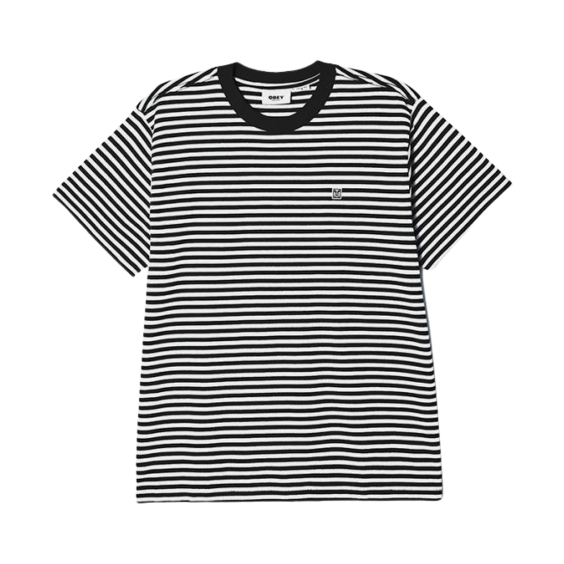131080299 Obey Icon Face Stripe T-Shirt Black Multi