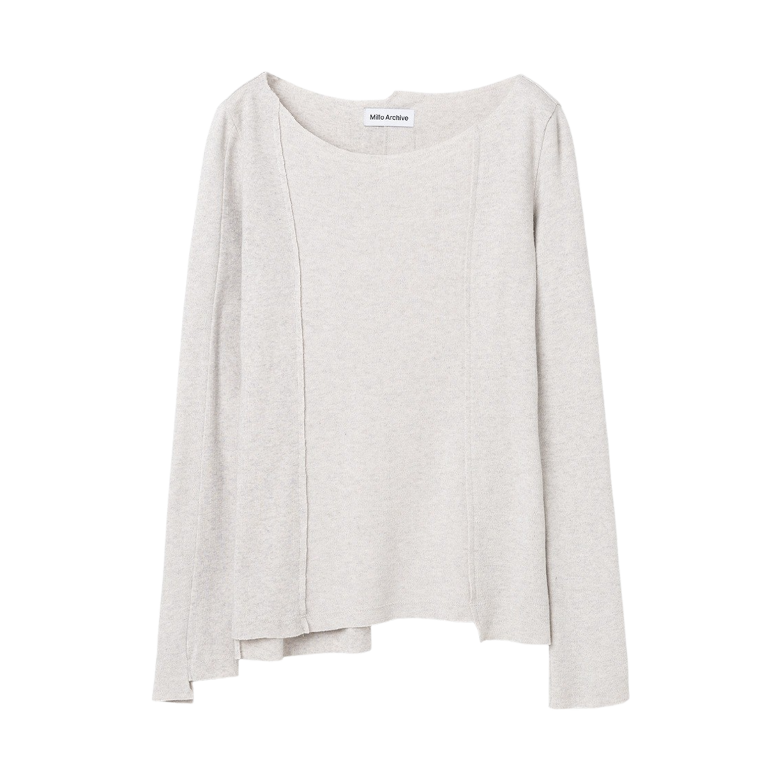 밀로 우먼 컷 오프 인시전 티셔츠 화이트 멜란지