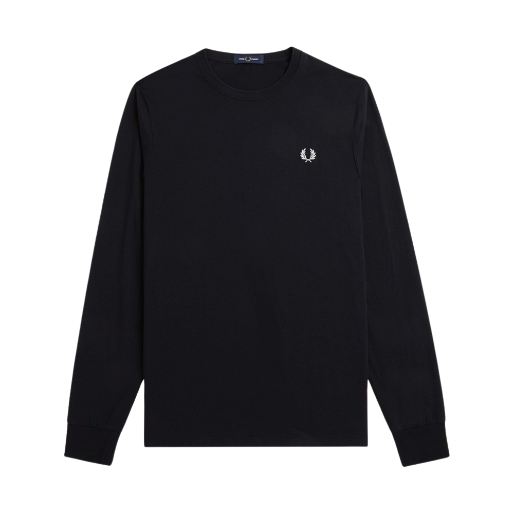 프레드페리 롱 슬리브 크루넥 티셔츠 블랙