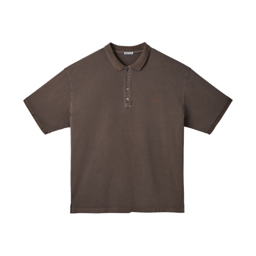 RM25SJTP014KR Recto Oversized Garment Cotton Pique Short Khaki Brown