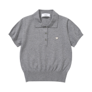 Knitted W Basic Essential Washable Collar Knit Grey
