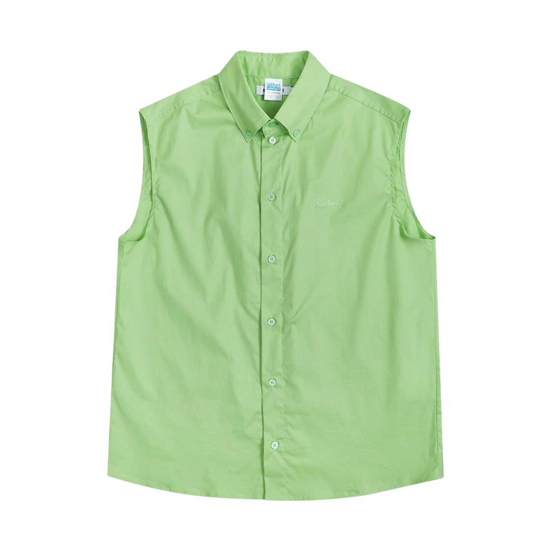 saf00561 Safarispot Rec Ruit Sleeveless Over Shirts - Light Green