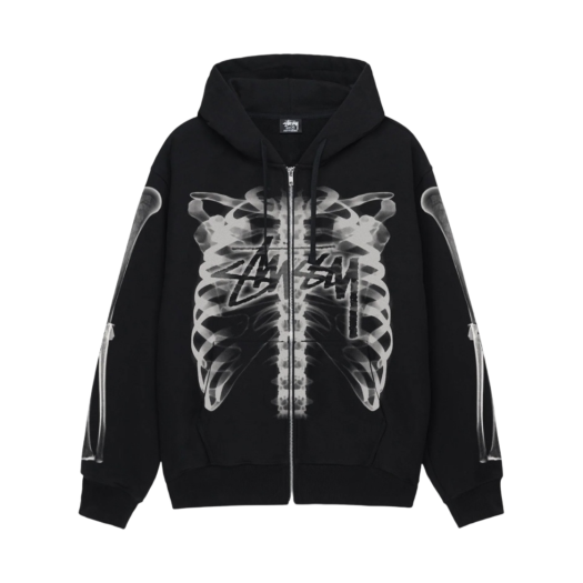 스투시 립 케이지 후드 집업 블랙 퍼플 | Stussy | KREAM