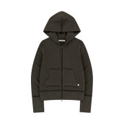 COYSEIO Stitch Hood Zip-Up Dark Brown