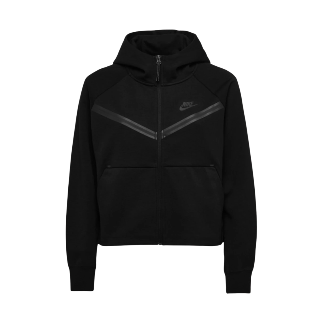 (W) 나이키 NSW 테크 플리스 윈드러너 풀 집 후드 블랙 - 아시아((W) Nike NSW Tech Fleece Windrunner Full Zip Hoodie Black - Asia)