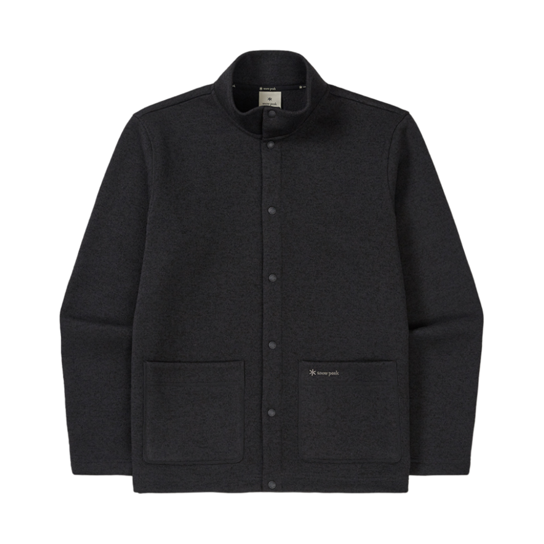 S24WMFFJ76DC Snow Peak Knit Stand Neck Cardigan Dark Charcoal