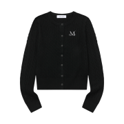 MUCENT Adian Button Crop Knit Cardigan Black