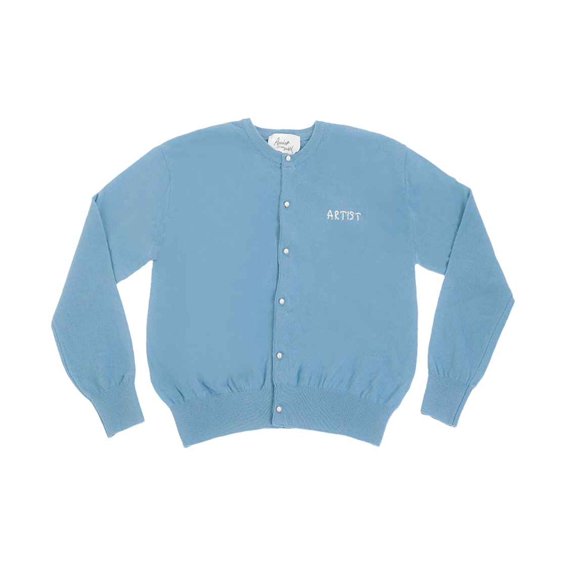 CU24XCD01-SBOS Artist Komplex Artist Pearl Round Cardigan Sky Blue