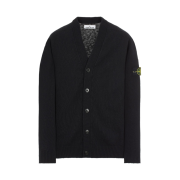 Stone Island 512B0 Stocking Stitch Cotton-Nylon Knit Cardigan Black - 22SS