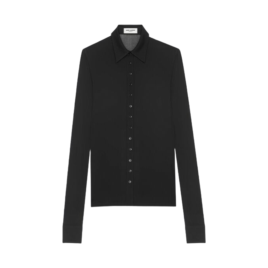 773498-Y5I35-1000 (W) Saint Laurent Shirt In Crepe Jersey Black